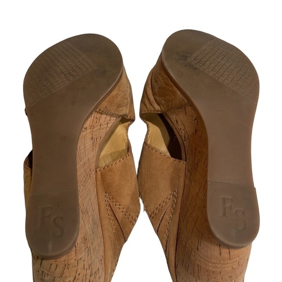 Franco Sarto Artist’s Collection Fiora Tan Cork Wedge Slide SZ 8 - Picture 7 of 9
